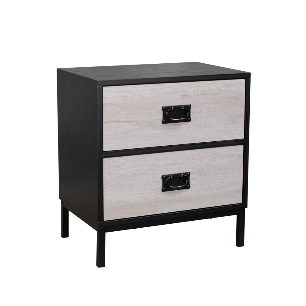 LIBERTA FACTORY ΚΟΜΟΔΙΝΟ 2ΣΥΡΤΑΡΙΑ ΜΑΥΡΟ OAK SONOMA DECAPE 50x35x55
