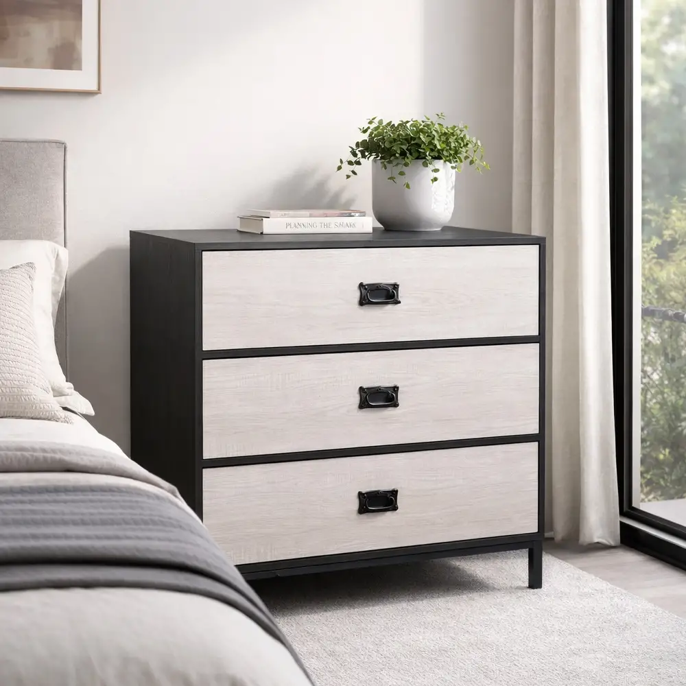 LIBERTA FACTORY ΣΥΡΤΑΡΙΕΡΑ 3ΣΥΡΤΑΡΙΑ ΜΑΥΡΟ OAK SONOMA DECAPE 80x40x80cm
