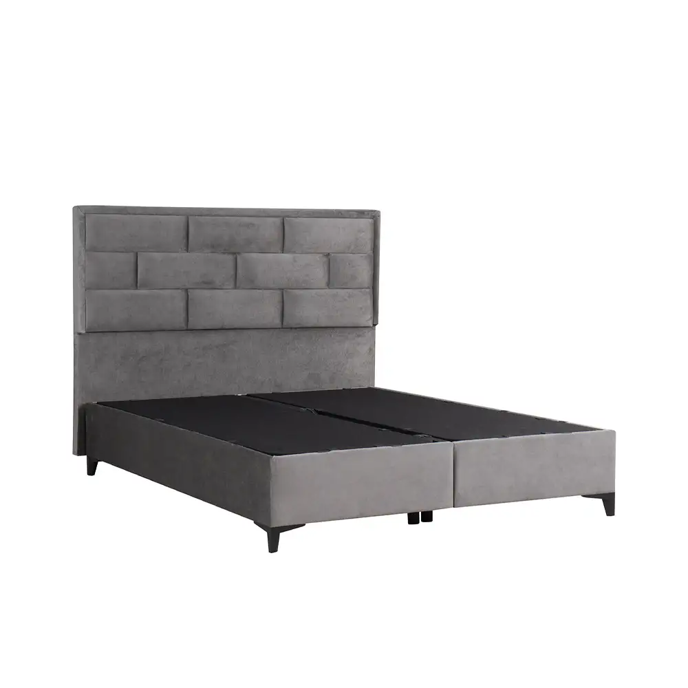 LIBERTA BRICK ΚΡΕΒΑΤΙ ΜΕ ΑΠΟΘΗΚ. ΧΩΡΟ (ΓΙΑ ΣΤΡΩΜΑ 160x200cm) ΓΚΡΙ 07-450 215x165x121cm