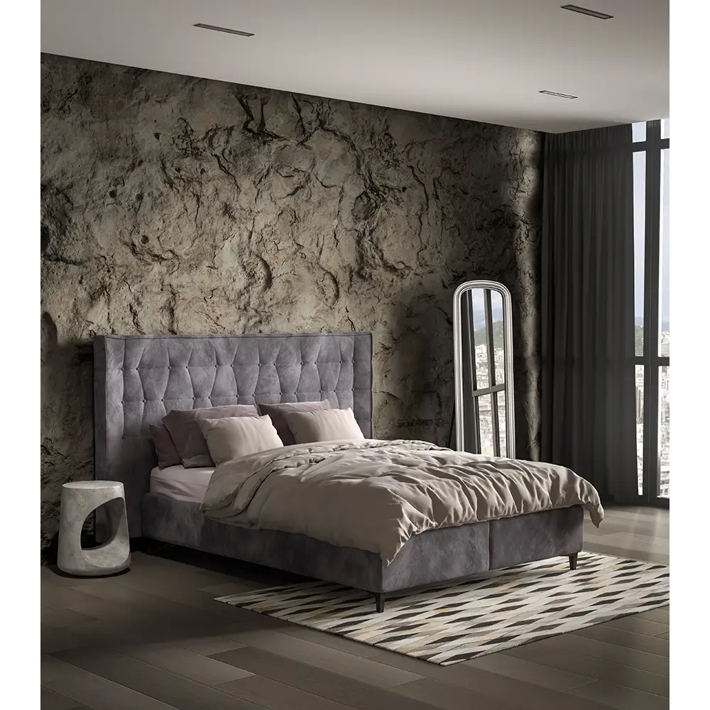 LIBERTA ORIGAMI ΚΡΕΒΑΤΙ ΜΕ ΑΠΟΘΗΚ. ΧΩΡΟ (ΓΙΑ ΣΤΡΩΜΑ 160x200cm) ΓΚΡΙ 26-902 218x222xH122cm