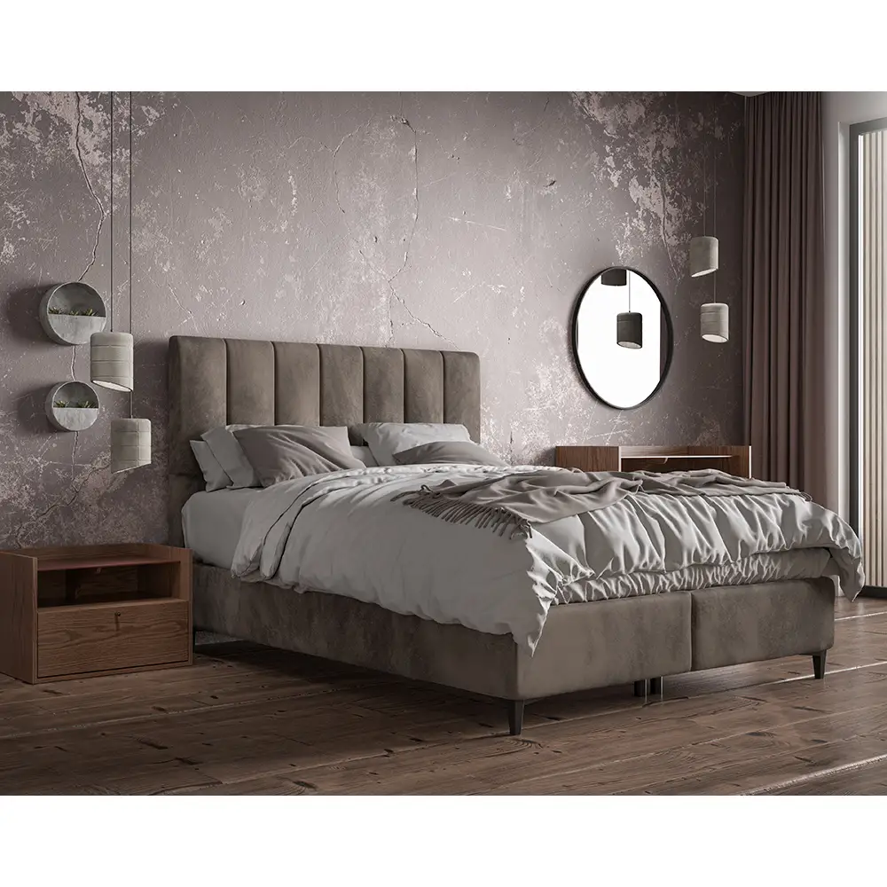 LIBERTA STICKS ΚΡΕΒΑΤΙ ΜΕ ΑΠΟΘΗΚ. ΧΩΡΟ (ΓΙΑ ΣΤΡΩΜΑ 160x200cm) CAMEL 05-911 223x166x120