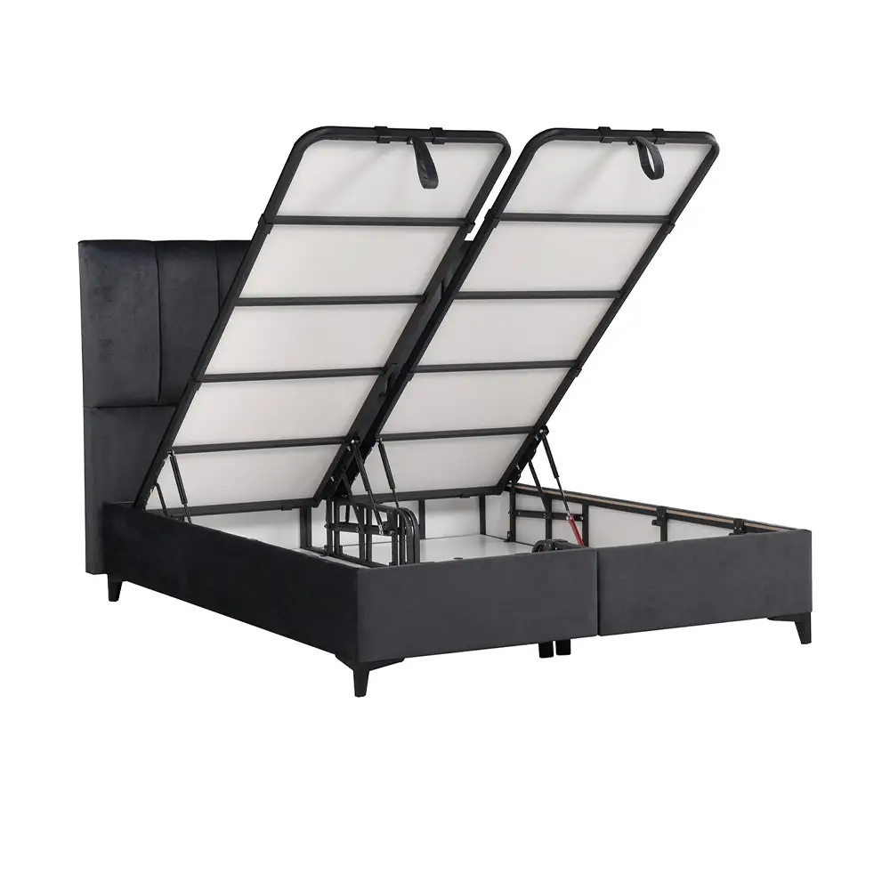 LIBERTA STICKS ΚΡΕΒΑΤΙ ΜΕ ΑΠΟΘΗΚ. ΧΩΡΟ (ΓΙΑ ΣΤΡΩΜΑ 160x200cm) ΓΚΡΙ 26-911 223x166x120cm