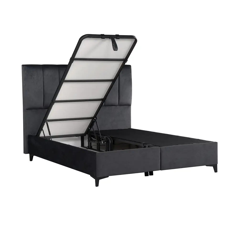 LIBERTA STICKS ΚΡΕΒΑΤΙ ΜΕ ΑΠΟΘΗΚ. ΧΩΡΟ (ΓΙΑ ΣΤΡΩΜΑ 160x200cm) ΓΚΡΙ 26-911 223x166x120cm