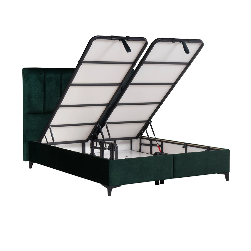 LIBERTA STICKS ΚΡΕΒΑΤΙ ΜΕ ΑΠΟΘΗΚ. ΧΩΡΟ (ΓΙΑ ΣΤΡΩΜΑ 160x200cm) ΠΡΑΣΙΝΟ 37-911 223x166x120