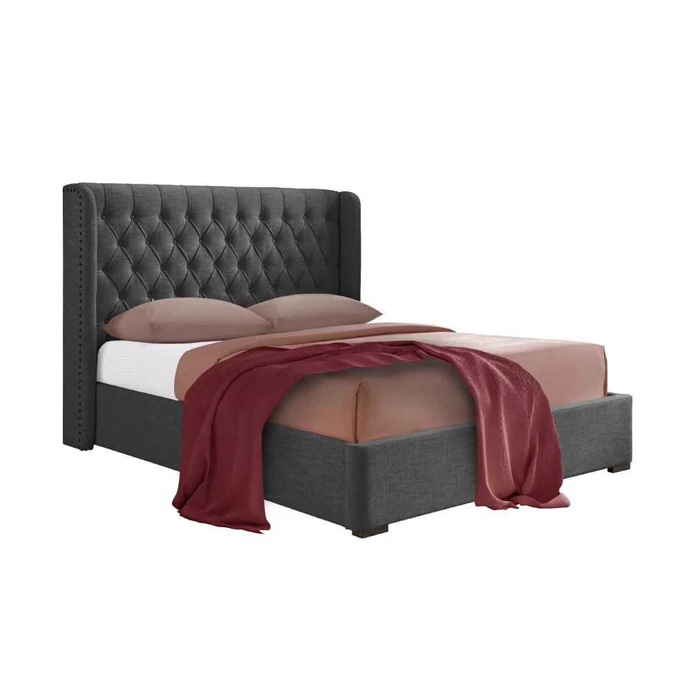 LIBERTA DUCHESS ΚΡΕΒΑΤΙ (ΓΙΑ ΣΤΡΩΜΑ 160x200cm) ΑΝΘΡΑΚΙ 220.5x181x135