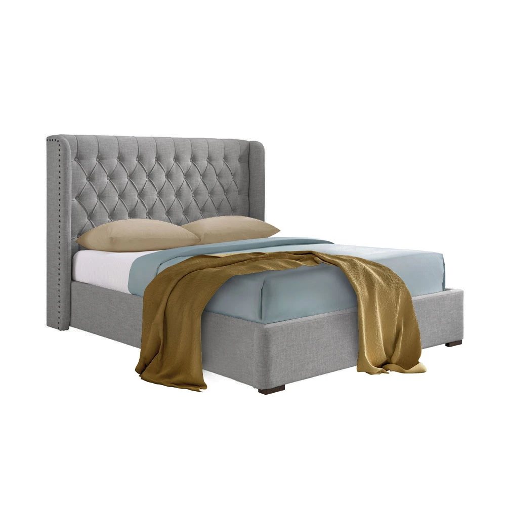 LIBERTA DUCHESS ΚΡΕΒΑΤΙ (ΓΙΑ ΣΤΡΩΜΑ 160x200cm) STONE ΓΚΡΙ 220.5x181x135