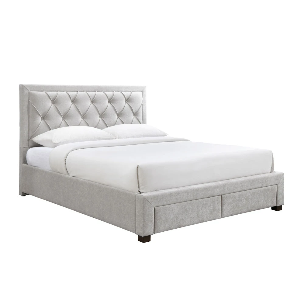 LIBERTA NOBLE ΚΡΕΒΑΤΙ (ΓΙΑ ΣΤΡΩΜΑ 160x200cm) ΓΚΡΙ ΑΝΟΙΧΤΟ 216.5x165x122