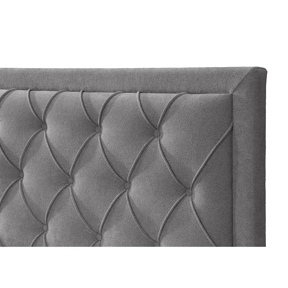 LIBERTA NOBLE ΚΡΕΒΑΤΙ (ΓΙΑ ΣΤΡΩΜΑ 160x200cm) ΓΚΡΙ ΣΚΟΥΡΟ 216.5x165x122cm