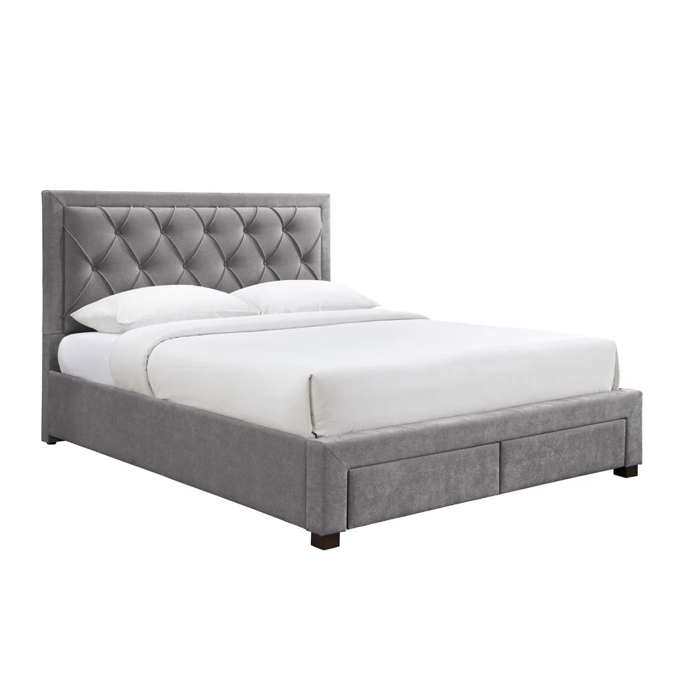 LIBERTA NOBLE ΚΡΕΒΑΤΙ (ΓΙΑ ΣΤΡΩΜΑ 160x200cm) ΓΚΡΙ ΣΚΟΥΡΟ 216.5x165x122