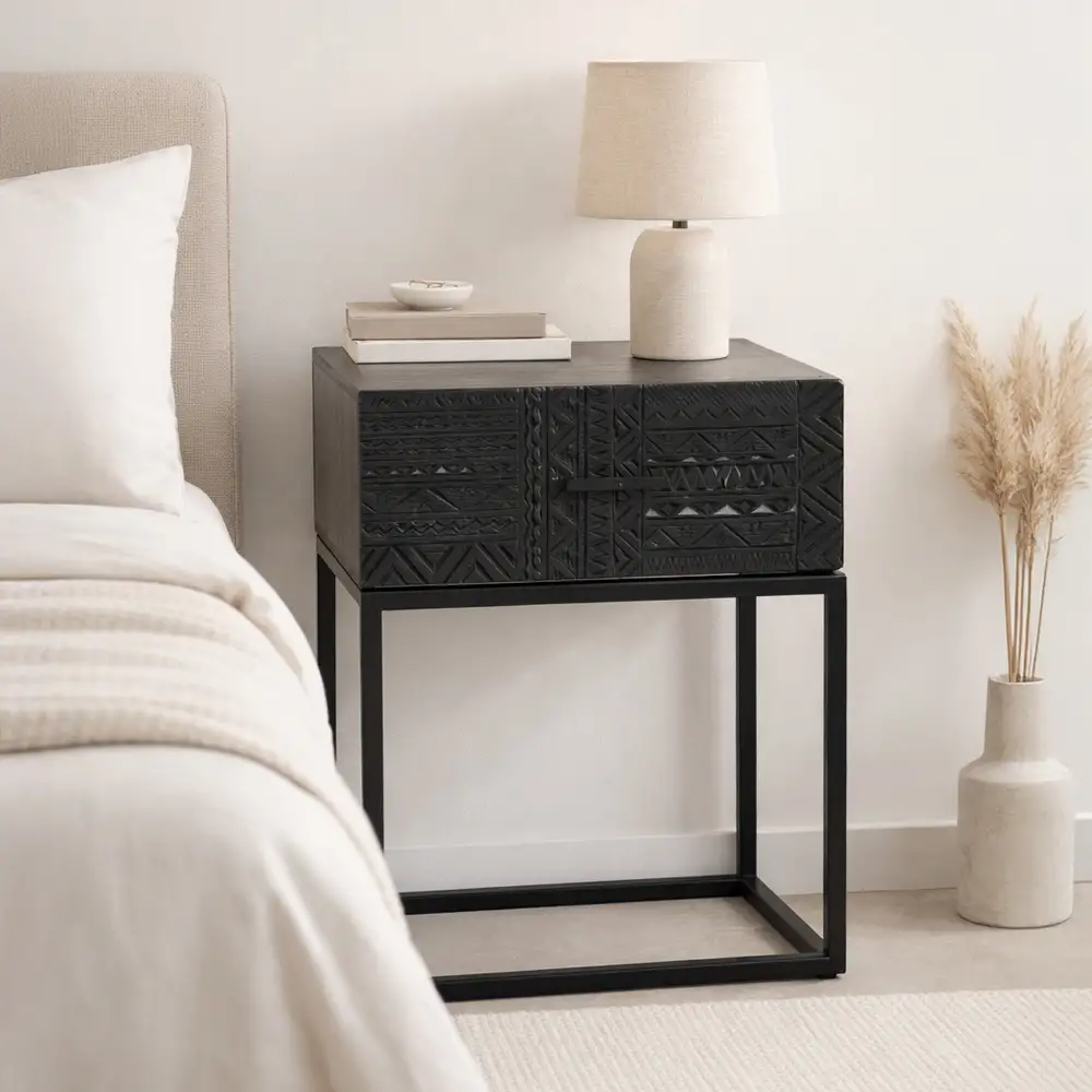 LIBERTA AZTEC ΚΟΜΟΔΙΝΟ 1ΣΥΡΤΑΡΙ ΜΑΥΡΟ 50x35x60cm