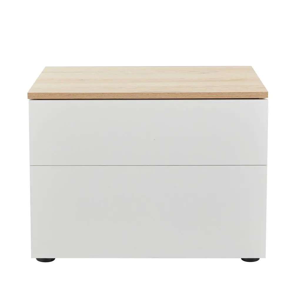 LIBERTA LUCIDO ΚΟΜΟΔΙΝΟ 2ΣΥΡΤΑΡΙΑ ΛΕΥΚΟ OAK ΦΥΣΙΚΟ 58x39x44.5