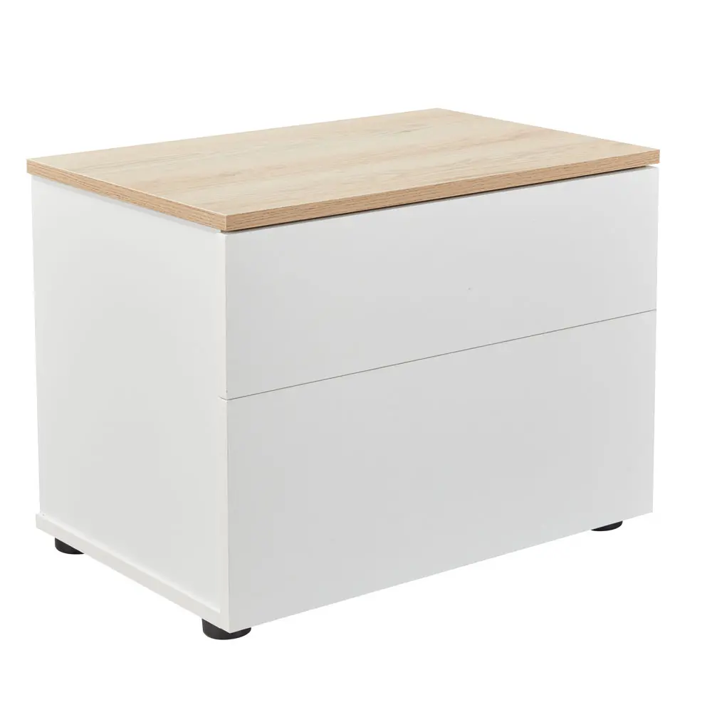 LIBERTA LUCIDO ΚΟΜΟΔΙΝΟ 2ΣΥΡΤΑΡΙΑ ΛΕΥΚΟ OAK ΦΥΣΙΚΟ 58x39x44.5