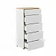 LIBERTA LUCIDO ΣΥΡΤΑΡΙΕΡΑ 5ΣΥΡΤΑΡΙΑ ΛΕΥΚΟ OAK ΦΥΣΙΚΟ 58x39x116.5
