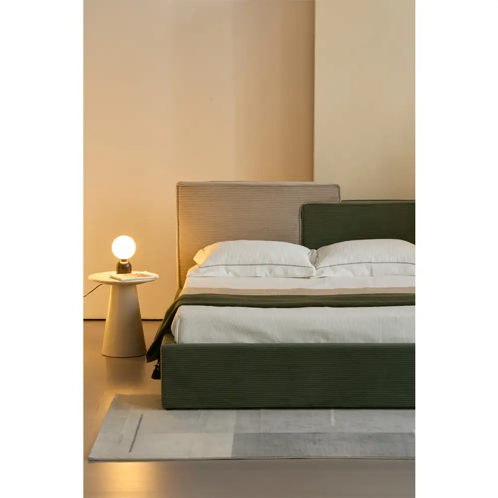 LIBERTA PUZZLE ΚΡΕΒΑΤΙ (ΓΙΑ ΣΤΡΩΜΑ 160x200cm) ΛΑΔΙ BEIGE 223x176x106cm