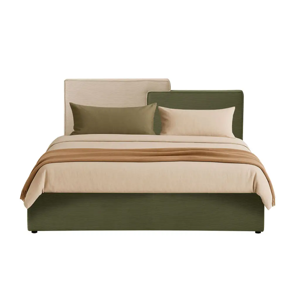 LIBERTA PUZZLE ΚΡΕΒΑΤΙ (ΓΙΑ ΣΤΡΩΜΑ 160x200cm) ΛΑΔΙ BEIGE 223x176x106cm