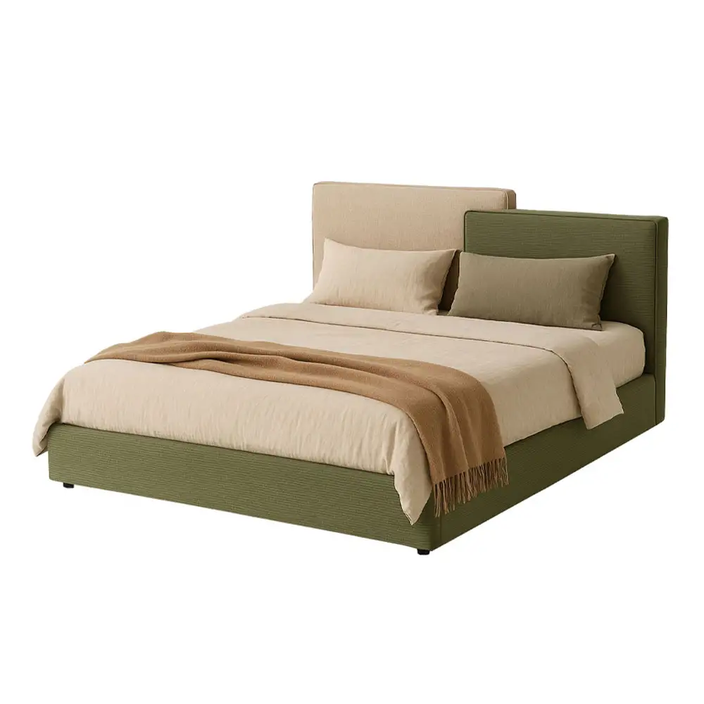 LIBERTA PUZZLE ΚΡΕΒΑΤΙ (ΓΙΑ ΣΤΡΩΜΑ 160x200cm) ΛΑΔΙ BEIGE 223x176x106cm