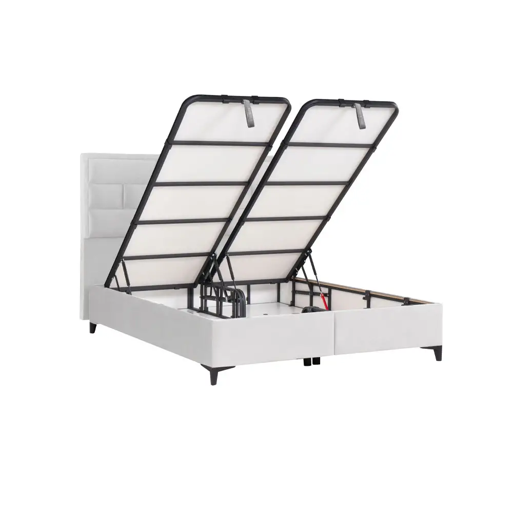 LIBERTA BRICK ΚΡΕΒΑΤΙ ΜΕ ΑΠΟΘΗΚ. ΧΩΡΟ (ΓΙΑ ΣΤΡΩΜΑ 160x200cm) OFF WHITE 16-450 215x165x121cm