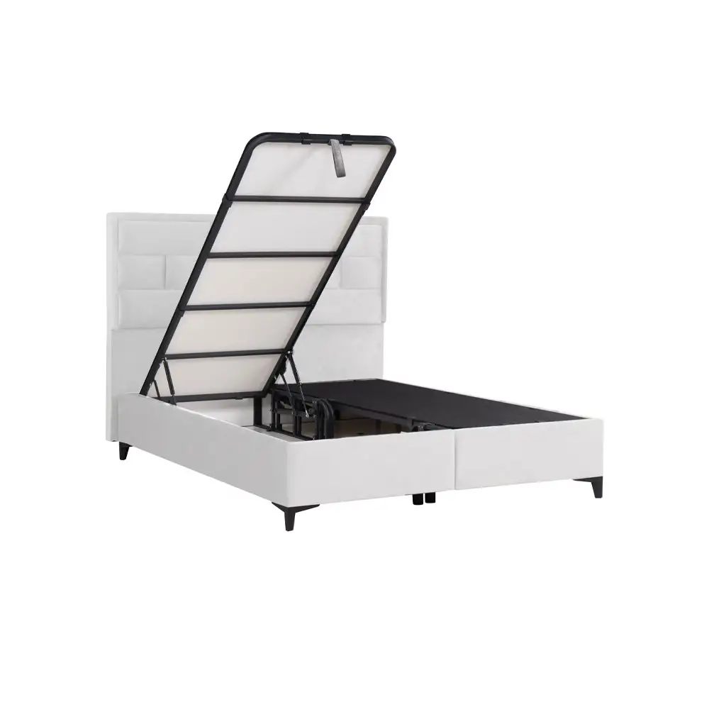 LIBERTA BRICK ΚΡΕΒΑΤΙ ΜΕ ΑΠΟΘΗΚ. ΧΩΡΟ (ΓΙΑ ΣΤΡΩΜΑ 160x200cm) OFF WHITE 16-450 215x165x121cm