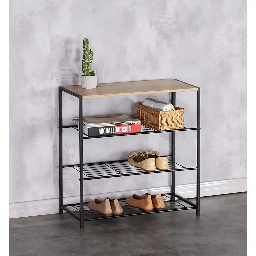 LIBERTA RAIL 3 ΠΑΠΟΥΤΣΟΘΗΚΗ 3ΡΑΦΙΑ SONOMA ΜΑΥΡΟ 63x30x63cm