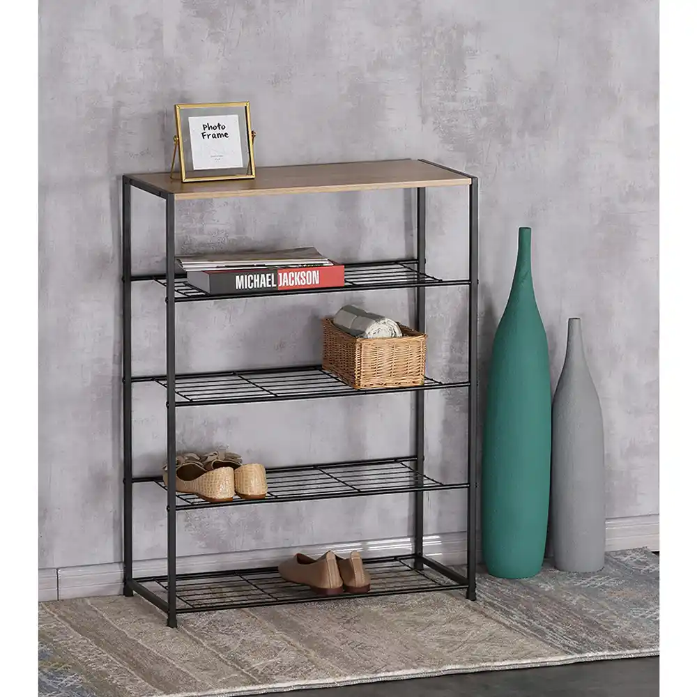 LIBERTA ZAPATO ΠΑΠΟΥΤΣΟΘΗΚΗ 4ΡΑΦΙΑ SONOMA ΜΑΥΡΟ 63x30x83cm