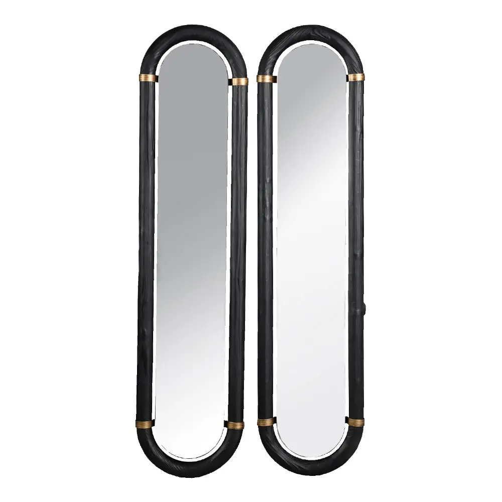 LIBERTA COLOMBO ΚΑΘΡΕΠΤΗΣ SET 2ΤΕΜ ΜΑΥΡΟ ΧΡΥΣΟ 31x4x130cm