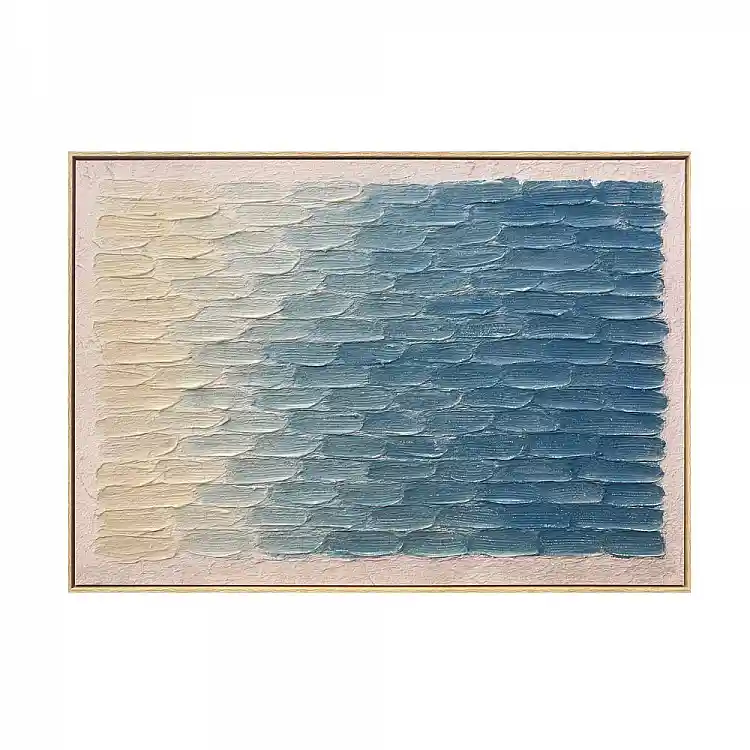 LIBERTA CALME ΠΙΝΑΚΑΣ ΔΙΑΚΟΣΜΗΤΙΚΟΣ ΜΕ ΚΟΡΝΙΖΑ 80x120x4cm ΚΑΜΒΑΣ ΜΠΛΕ ΜΠΕΖ ΞΥΛΟ