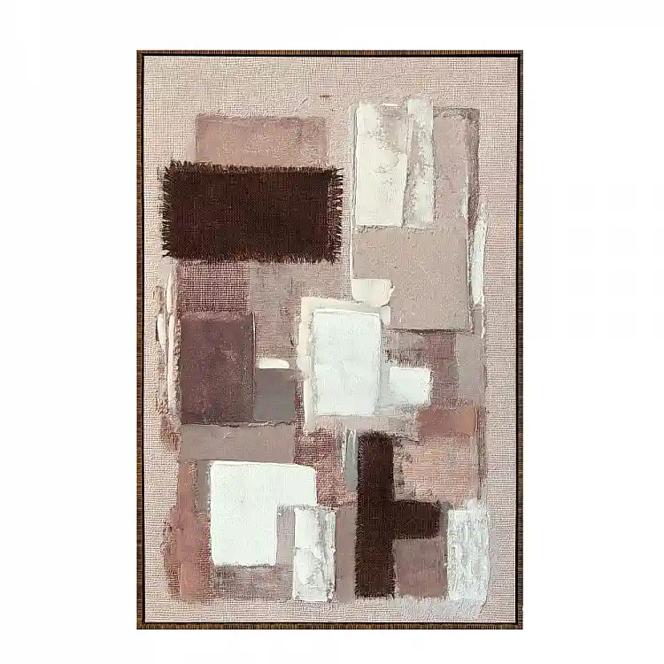 LIBERTA MOCHA ΠΙΝΑΚΑΣ ΔΙΑΚΟΣΜΗΤΙΚΟΣ ΜΕ ΚΟΡΝΙΖΑ 80x120x4cm ΚΑΜΒΑΣ ΜΠΕΖ ΚΑΦΕ ΞΥΛΟ