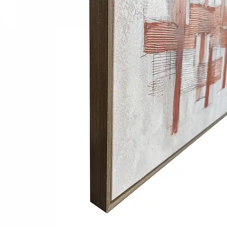 LIBERTA LINES ΠΙΝΑΚΑΣ ΔΙΑΚΟΣΜΗΤΙΚΟΣ ΜΕ ΚΟΡΝΙΖΑ 80x120x4cm ΚΑΜΒΑΣ ΕΚΑΙ ΓΚΡΙ ΑΝΟΙΧΤΟ ΞΥΛΟ