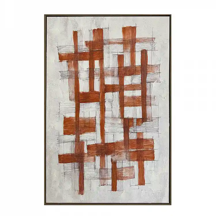 LIBERTA LINES ΠΙΝΑΚΑΣ ΔΙΑΚΟΣΜΗΤΙΚΟΣ ΜΕ ΚΟΡΝΙΖΑ 80x120x4cm ΚΑΜΒΑΣ ΕΚΑΙ ΓΚΡΙ ΑΝΟΙΧΤΟ ΞΥΛΟ