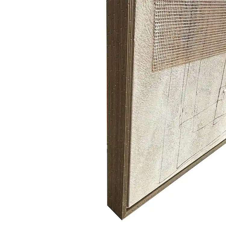 LIBERTA LINEE ΠΙΝΑΚΑΣ ΔΙΑΚΟΣΜΗΤΙΚΟΣ ΜΕ ΚΟΡΝΙΖΑ 80x120x4cm ΚΑΜΒΑΣ ΕΚΑΙ ΓΚΡΙ ΑΝΟΙΧΤΟ ΞΥΛΟ