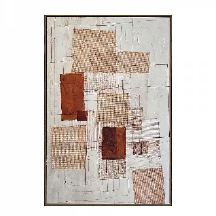 LIBERTA LINEE ΠΙΝΑΚΑΣ ΔΙΑΚΟΣΜΗΤΙΚΟΣ ΜΕ ΚΟΡΝΙΖΑ 80x120x4cm ΚΑΜΒΑΣ ΕΚΑΙ ΓΚΡΙ ΑΝΟΙΧΤΟ ΞΥΛΟ