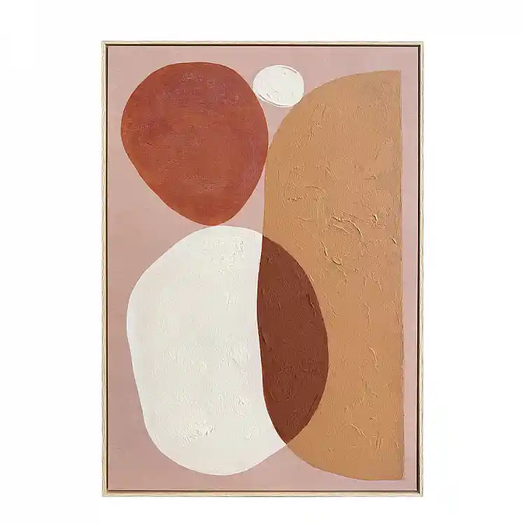 LIBERTA TERRE ΠΙΝΑΚΑΣ ΔΙΑΚΟΣΜΗΤΙΚΟΣ ΜΕ ΚΟΡΝΙΖΑ 80x120x4cm ΚΑΜΒΑΣ ΜΠΕΖ ΚΑΦΕ ΞΥΛΟ ΛΕΥΚΟ