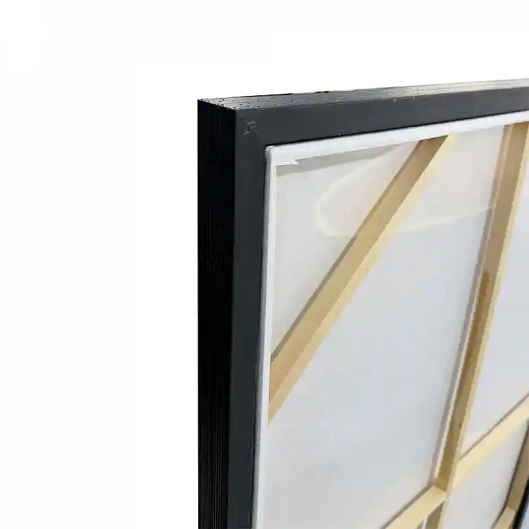 LIBERTA SIRKEL ΠΙΝΑΚΑΣ ΔΙΑΚΟΣΜΗΤΙΚΟΣ ΜΕ ΚΟΡΝΙΖΑ 80x120x4cm ΚΑΜΒΑΣ LEMON ΓΚΡΙ ΞΥΛΟ ΜΑΥΡΟ