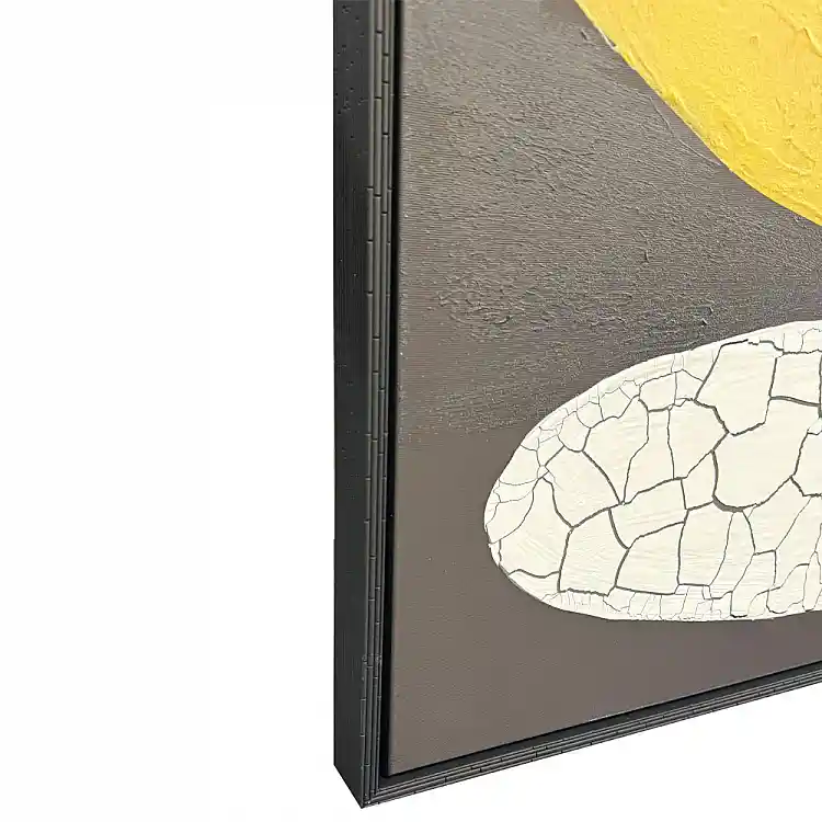 LIBERTA SKIVE ΠΙΝΑΚΑΣ ΔΙΑΚΟΣΜΗΤΙΚΟΣ ΜΕ ΚΟΡΝΙΖΑ 80x120x4cm ΚΑΜΒΑΣ LEMON ΓΚΡΙ ΞΥΛΟ ΜΑΥΡΟ