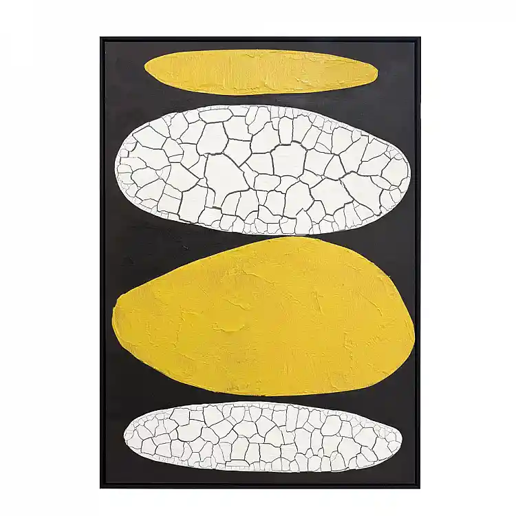 LIBERTA SKIVE ΠΙΝΑΚΑΣ ΔΙΑΚΟΣΜΗΤΙΚΟΣ ΜΕ ΚΟΡΝΙΖΑ 80x120x4cm ΚΑΜΒΑΣ LEMON ΓΚΡΙ PS ΜΑΥΡΟ