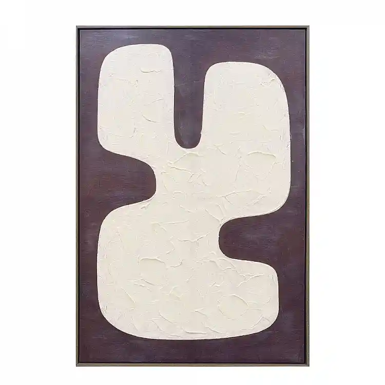 LIBERTA KAKTO ΠΙΝΑΚΑΣ ΔΙΑΚΟΣΜΗΤΙΚΟΣ ΜΕ ΚΟΡΝΙΖΑ 80x120x4cm ΚΑΜΒΑΣ ΜΠΕΖ ΚΑΦΕ ΣΚΟΥΡΟ PS