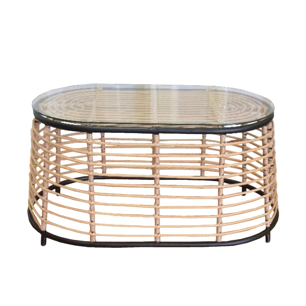 LIBERTA LOOM COFFEE TABLE ΦΥΣΙΚΟ ΜΑΥΡΟ 95x55x45
