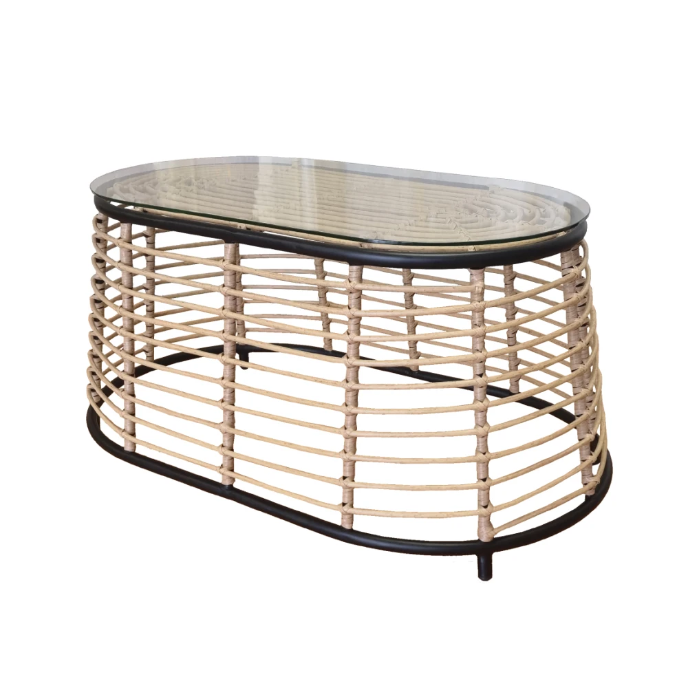 LIBERTA LOOM COFFEE TABLE ΦΥΣΙΚΟ ΜΑΥΡΟ 95x55x45 LIBERTA LOOM COFFEE TABLE ΦΥΣΙΚΟ ΜΑΥΡΟ 95x55x45