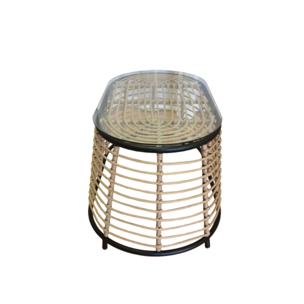 LIBERTA LOOM COFFEE TABLE ΦΥΣΙΚΟ ΜΑΥΡΟ 95x55x45 LIBERTA LOOM COFFEE TABLE ΦΥΣΙΚΟ ΜΑΥΡΟ 95x55x45