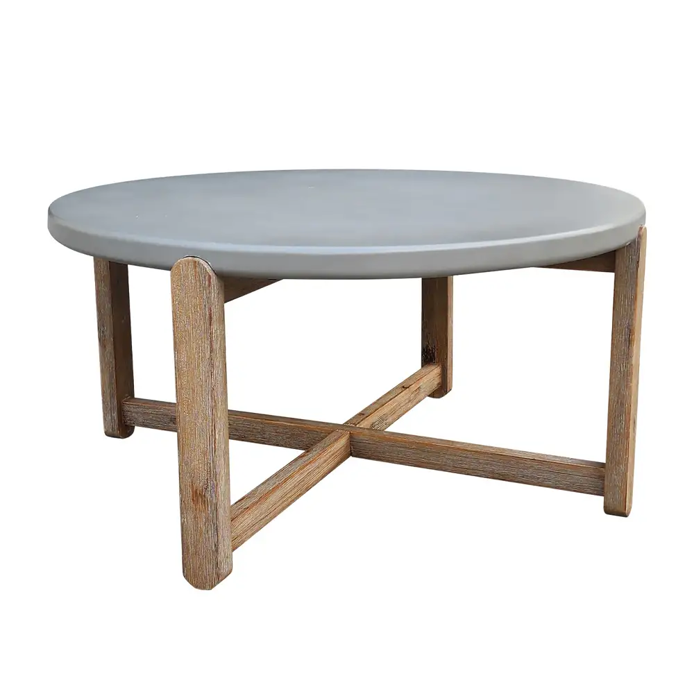 LIBERTA UBUD COFFEE TABLE CEMENT ΦΥΣΙΚΟ ΣΚΟΥΡΟ 81x81x40