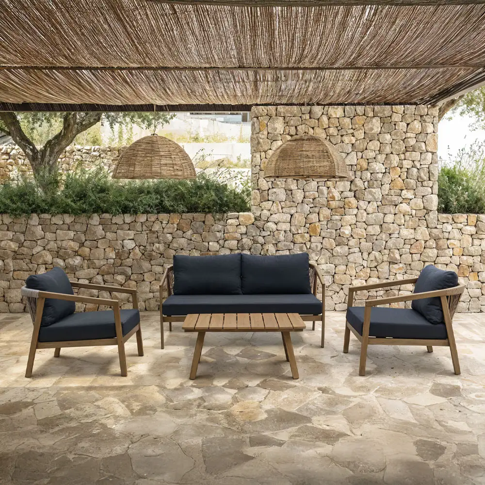 LIBERTA MADERA ΣΑΛΟΝΙ SET 1+2+1 ΦΥΣΙΚΟ ΓΚΡΙ