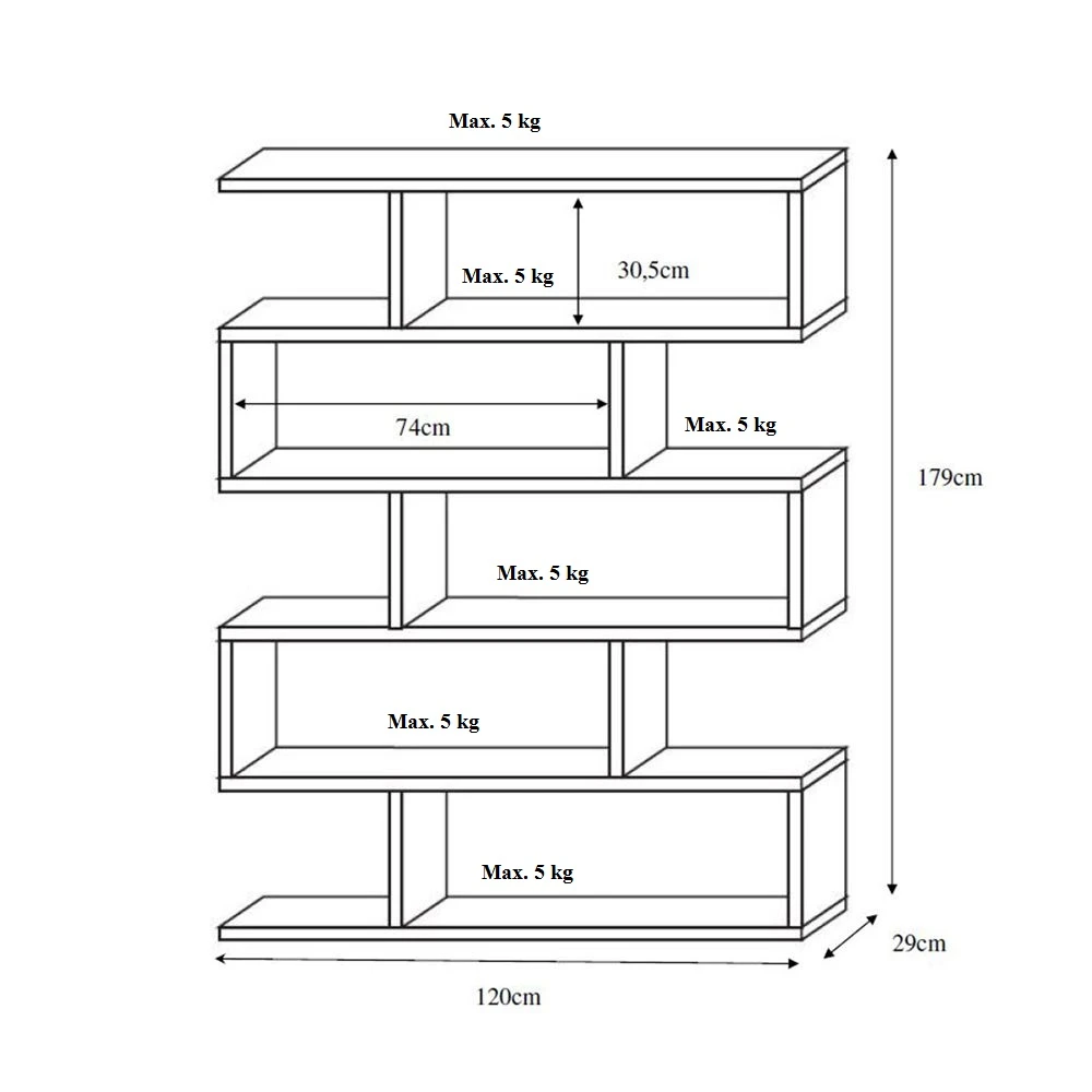 LIBERTA SYSTEM ΒΙΒΛΙΟΘΗΚΗ SONOMA 120x29x179 LIBERTA SYSTEM ΒΙΒΛΙΟΘΗΚΗ SONOMA 120x29x179