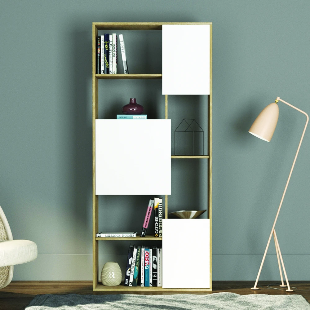 LIBERTA BOX ΒΙΒΛΙΟΘΗΚΗ SONOMA ΛΕΥΚΟ 80x30xH180cm