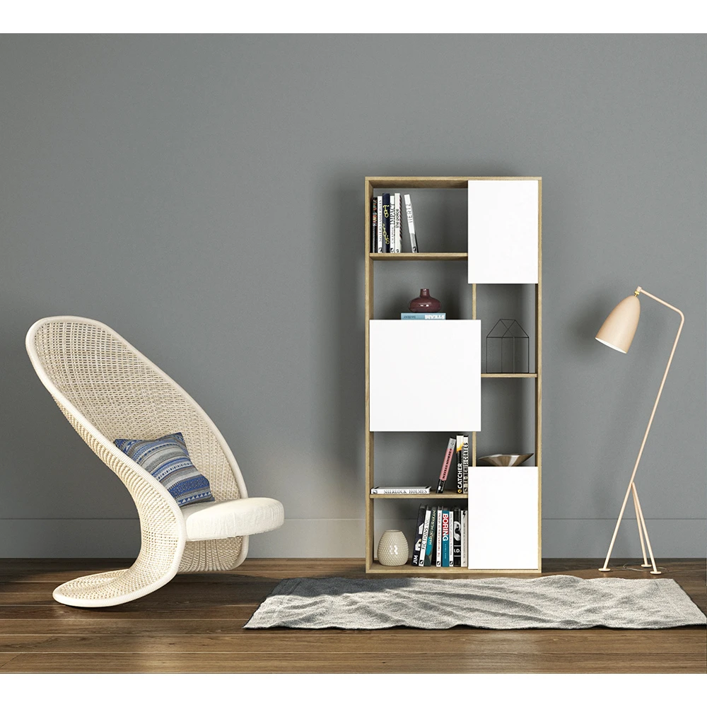 LIBERTA BOX ΒΙΒΛΙΟΘΗΚΗ SONOMA ΛΕΥΚΟ 80x30xH180cm