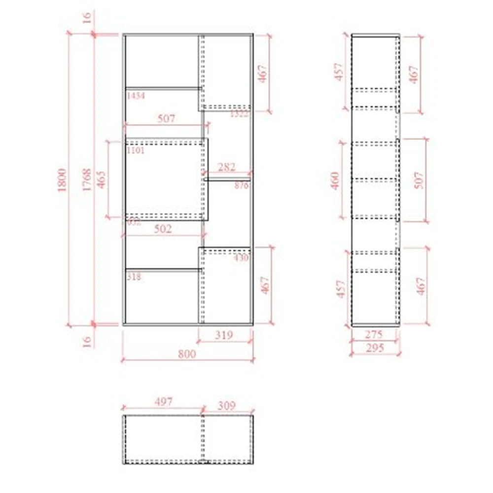 LIBERTA BOX ΒΙΒΛΙΟΘΗΚΗ SONOMA ΛΕΥΚΟ 80x30xH180cm