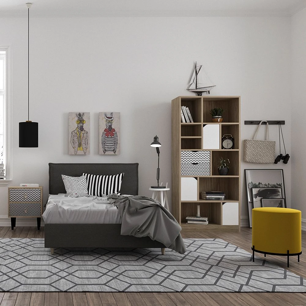 LIBERTA MINTONI ΒΙΒΛΙΟΘΗΚΗ SONOMA ΛΕΥΚΟ ΜΕ PATTERN 80x39x180