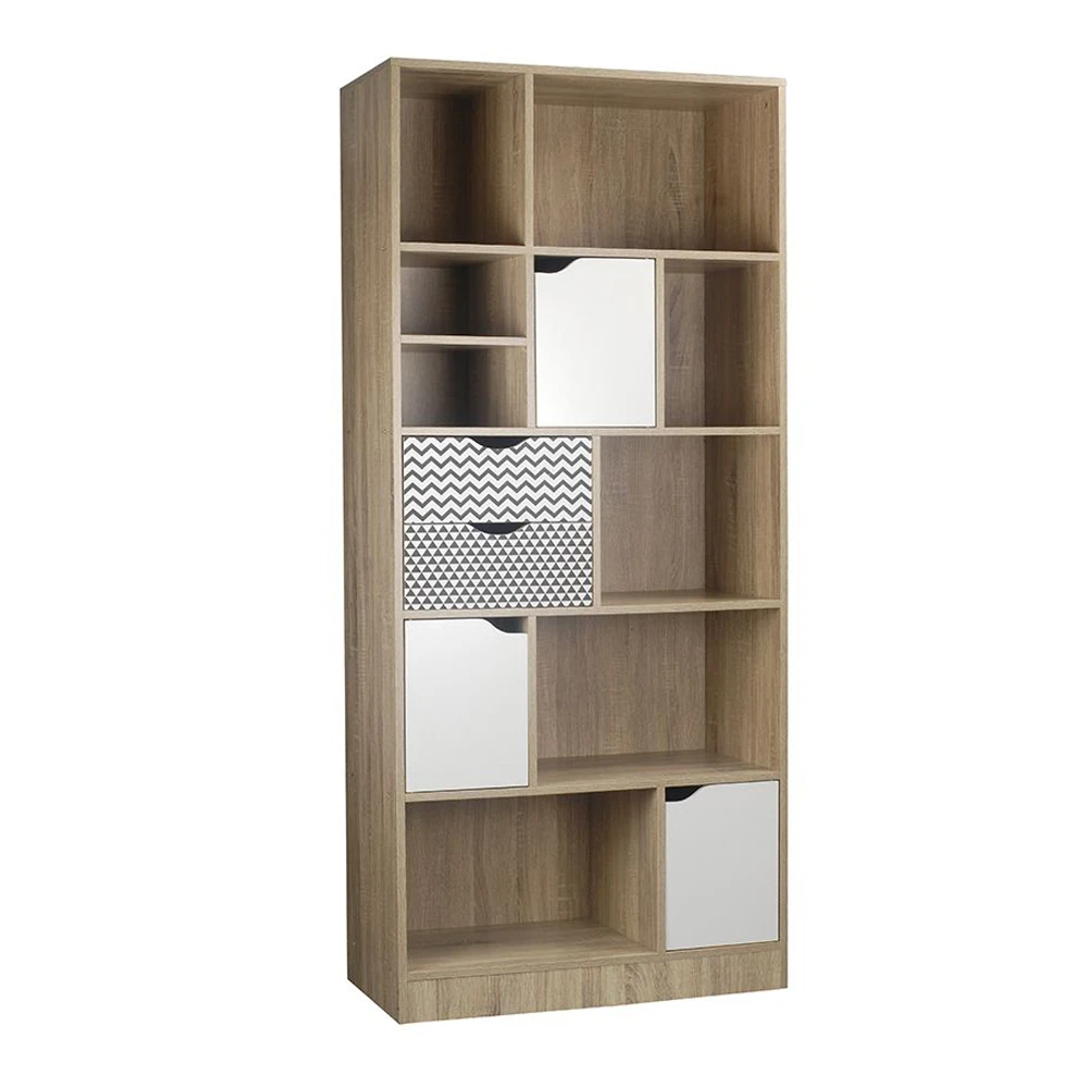 LIBERTA MINTONI ΒΙΒΛΙΟΘΗΚΗ SONOMA ΛΕΥΚΟ ΜΕ PATTERN 80x39x180
