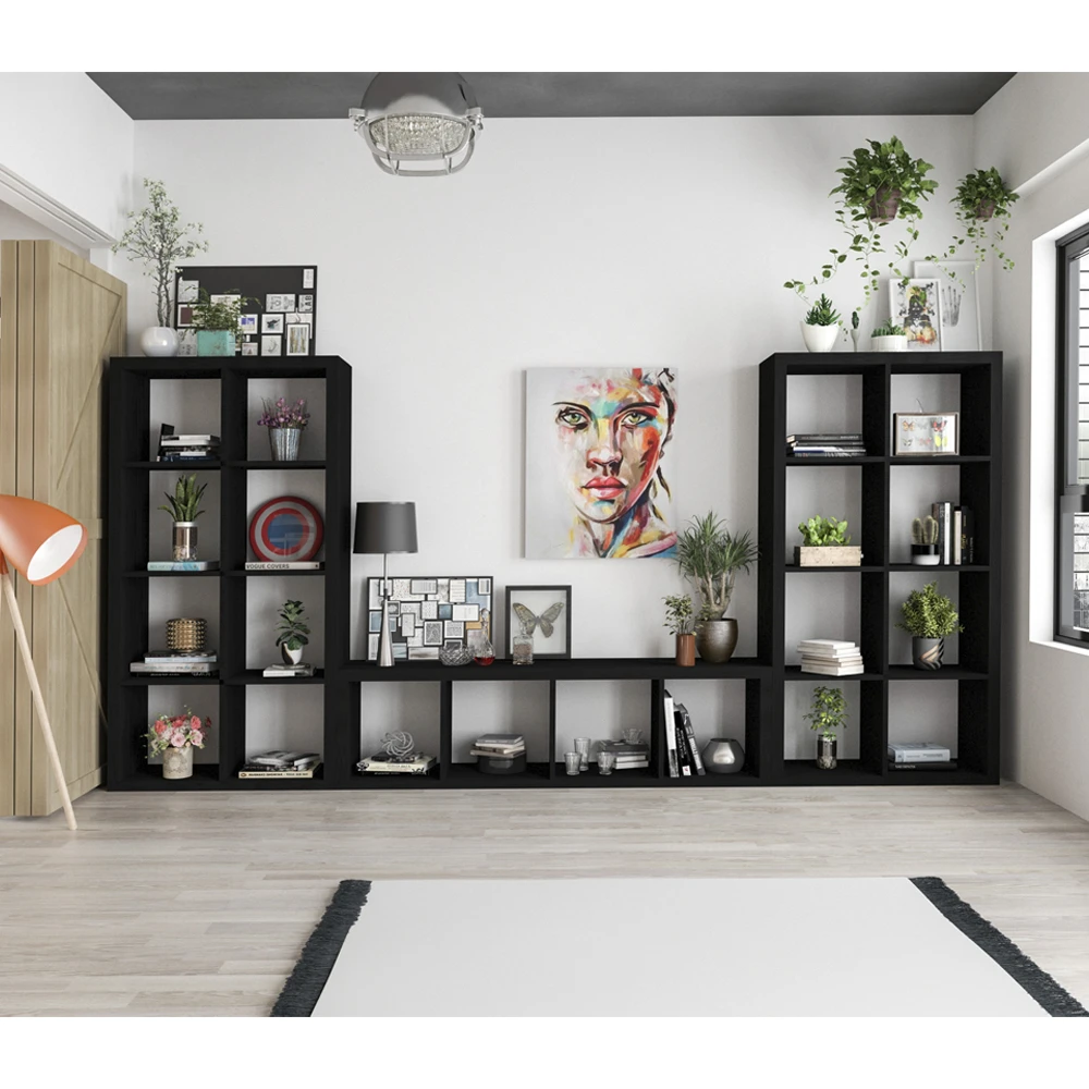 LIBERTA KIVOS 41,6 ΒΙΒΛΙΟΘΗΚΗ ΜΑΥΡΟ 41.6x29.5x147.5