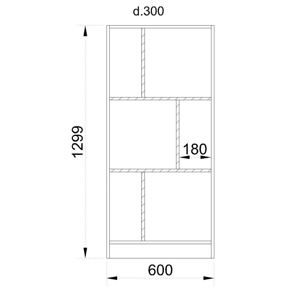 LIBERTA MAZE 4 60 ΒΙΒΛΙΟΘΗΚΗ ΧΑΜΗΛΗ SONOMA ΓΚΡΙ ΣΚΟΥΡΟ 60x30x130