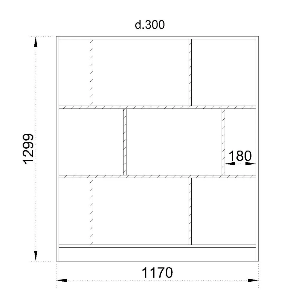 LIBERTA MAZE 117 ΒΙΒΛΙΟΘΗΚΗ ΧΑΜΗΛΗ SONOMA ΓΚΡΙ ΣΚΟΥΡΟ 117x30x130